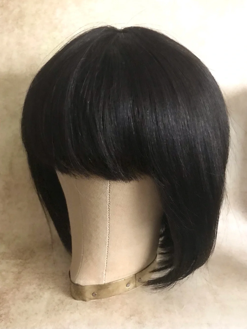 Human Hair Short Bob Black Wig